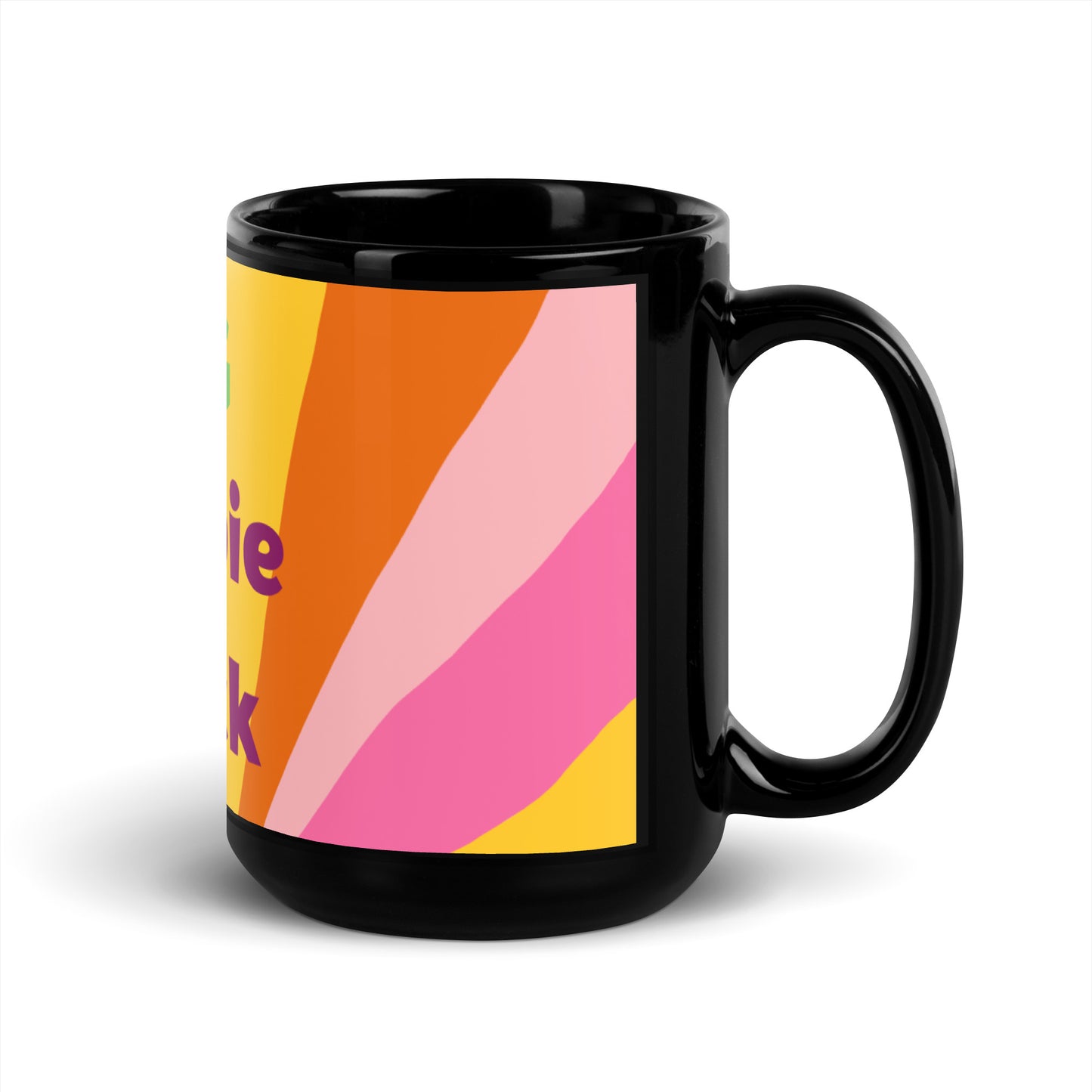 Sun Rays Black Glossy Mug - OG Hippie Chick