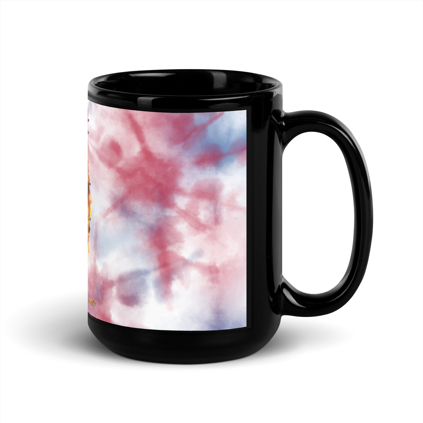 Tie Dye Black Glossy Mug - Boulet