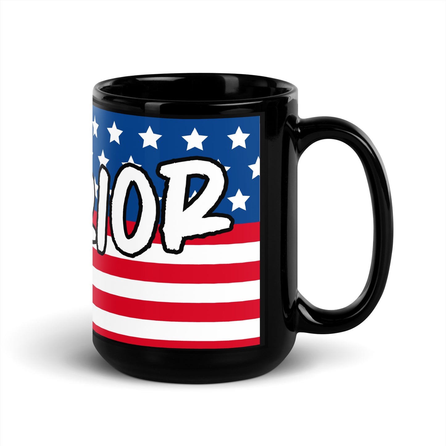 USA Black Glossy Mug - WARRIOR