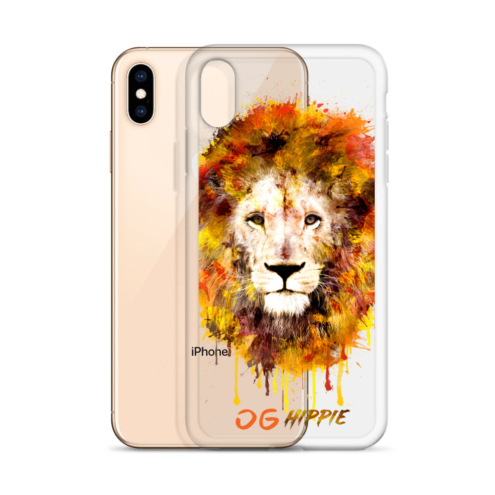 Clear iPhone Case - OG Hippie (orange)