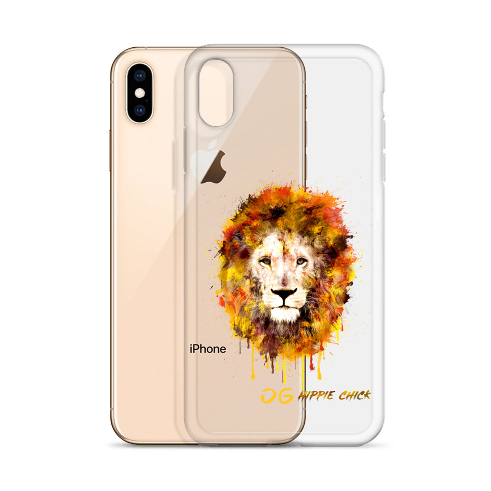 Clear iPhone Case - OG Hippie Chick (yellow)