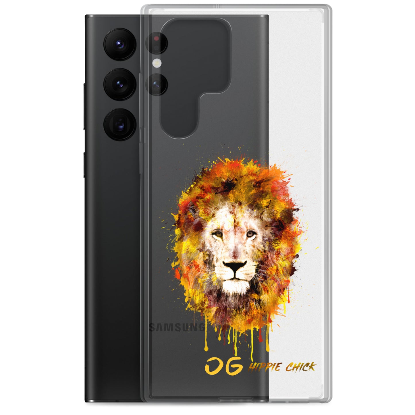 Clear Samsung Case - OG Hippie Chick (yellow)