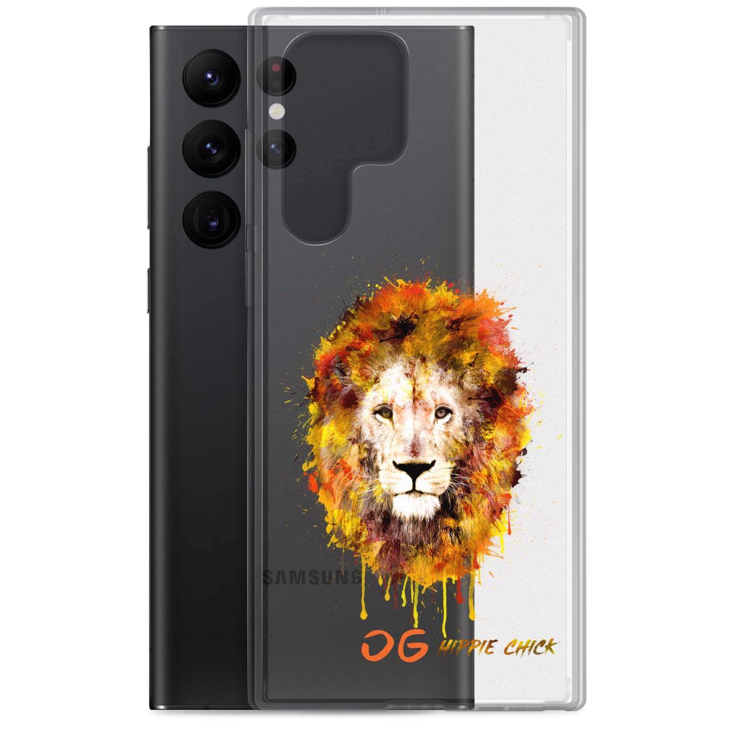 Clear Samsung Case - OG Hippie Chick (orange)