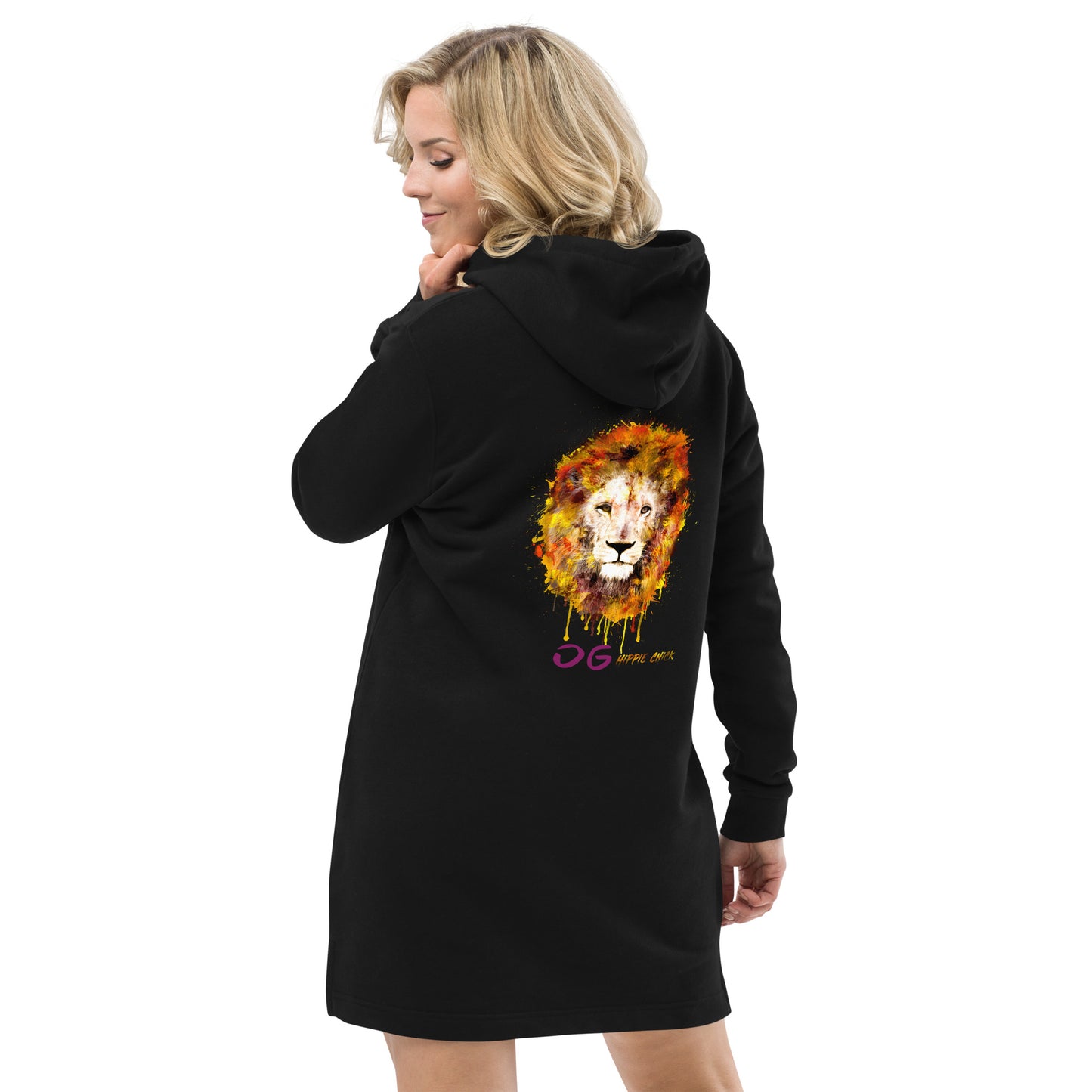 Eggplant OG Hoodie Dress (Lion back)