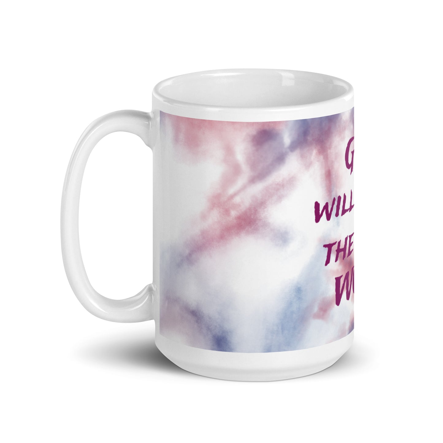 Tie Dye White Glossy Mug - Dieu aura le dernier mot