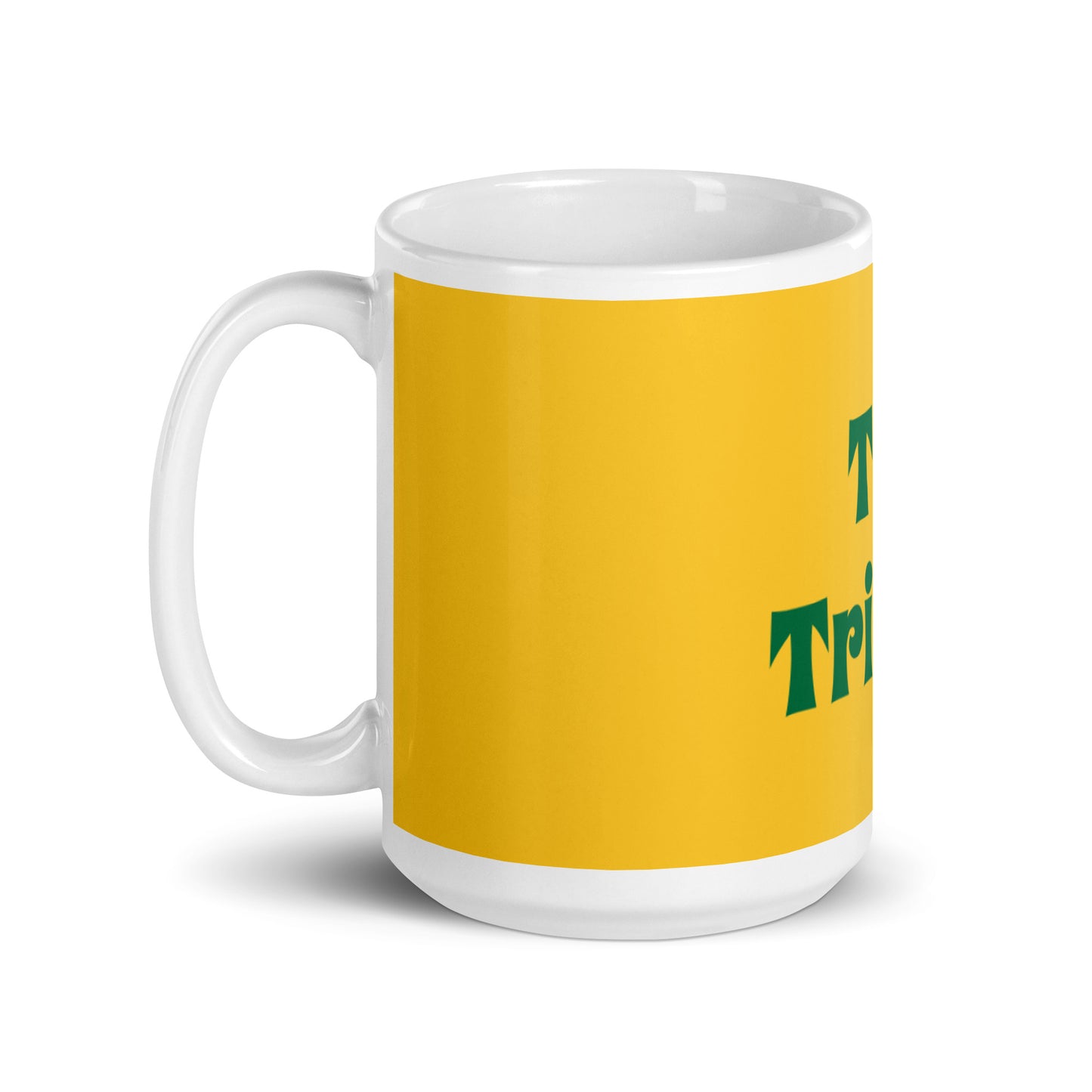 Yellow White Glossy Mug - The Trinity