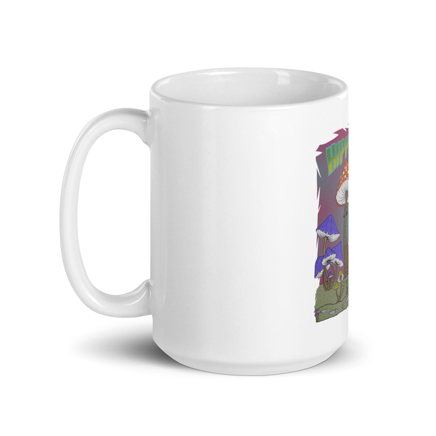 White White Glossy Mug - Hippie Chick