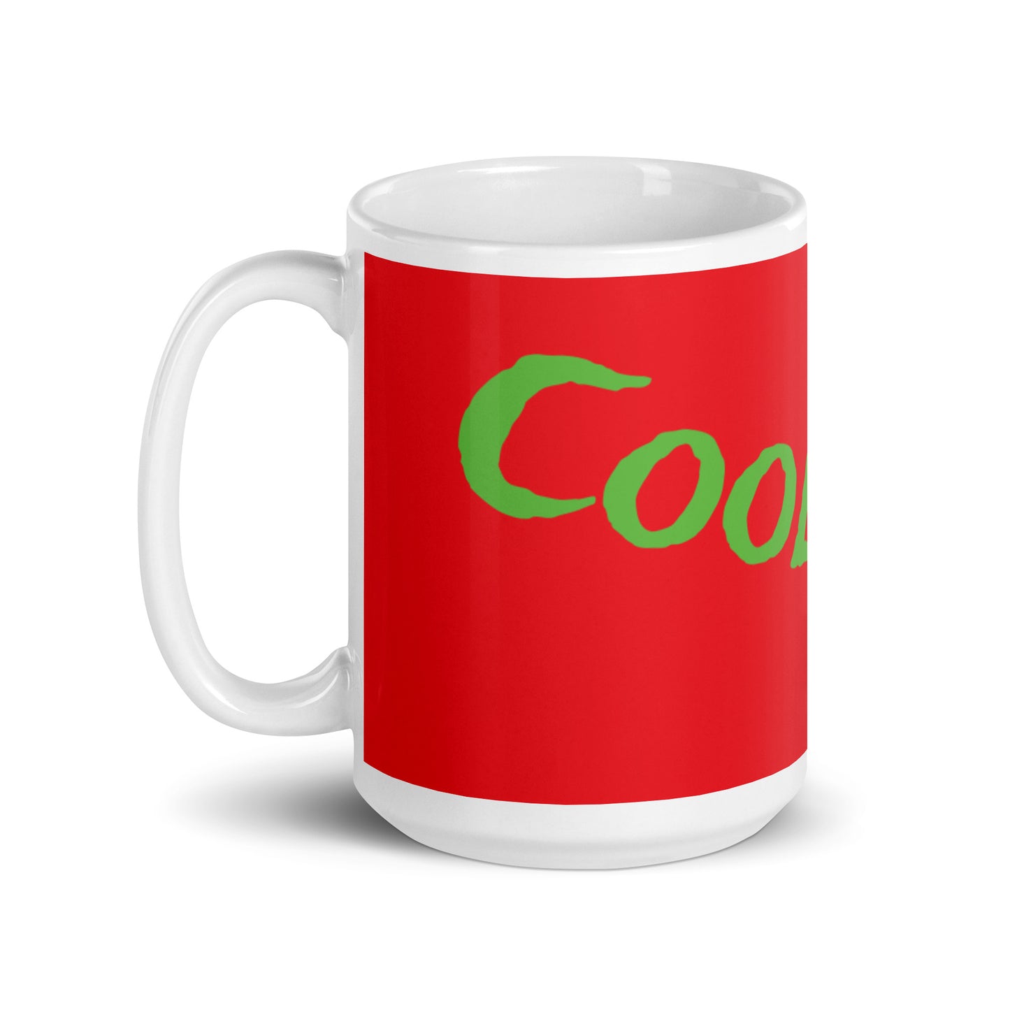 Red White Glossy Mug - Cool Cat