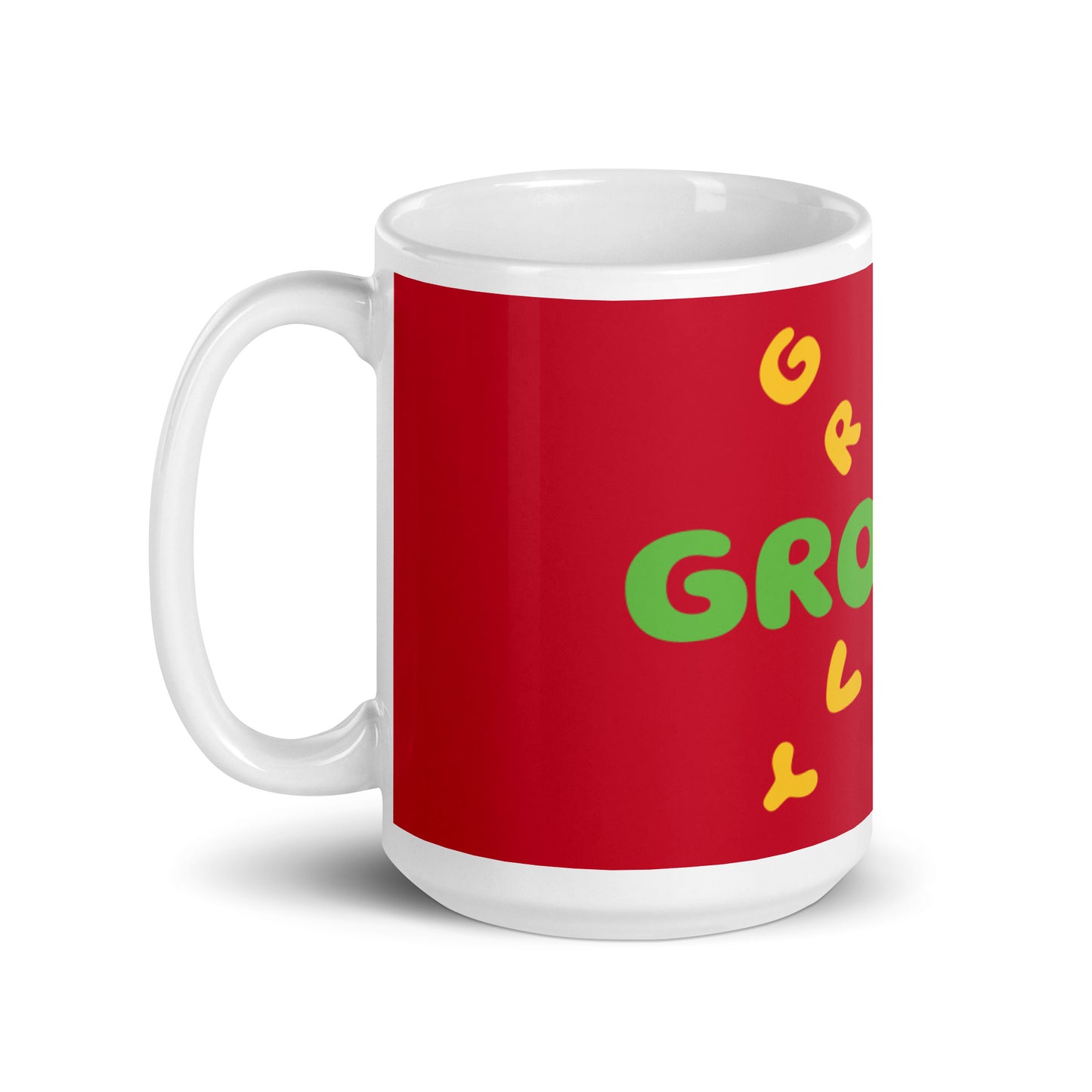 Maroon White Glossy Mug - Groovy