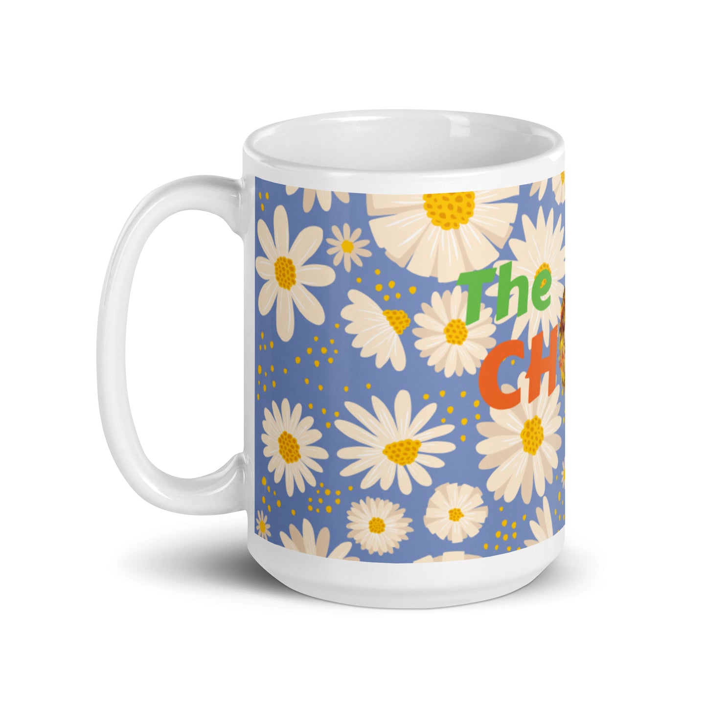 Blue Daisies White Glossy Mug - The Chosen One
