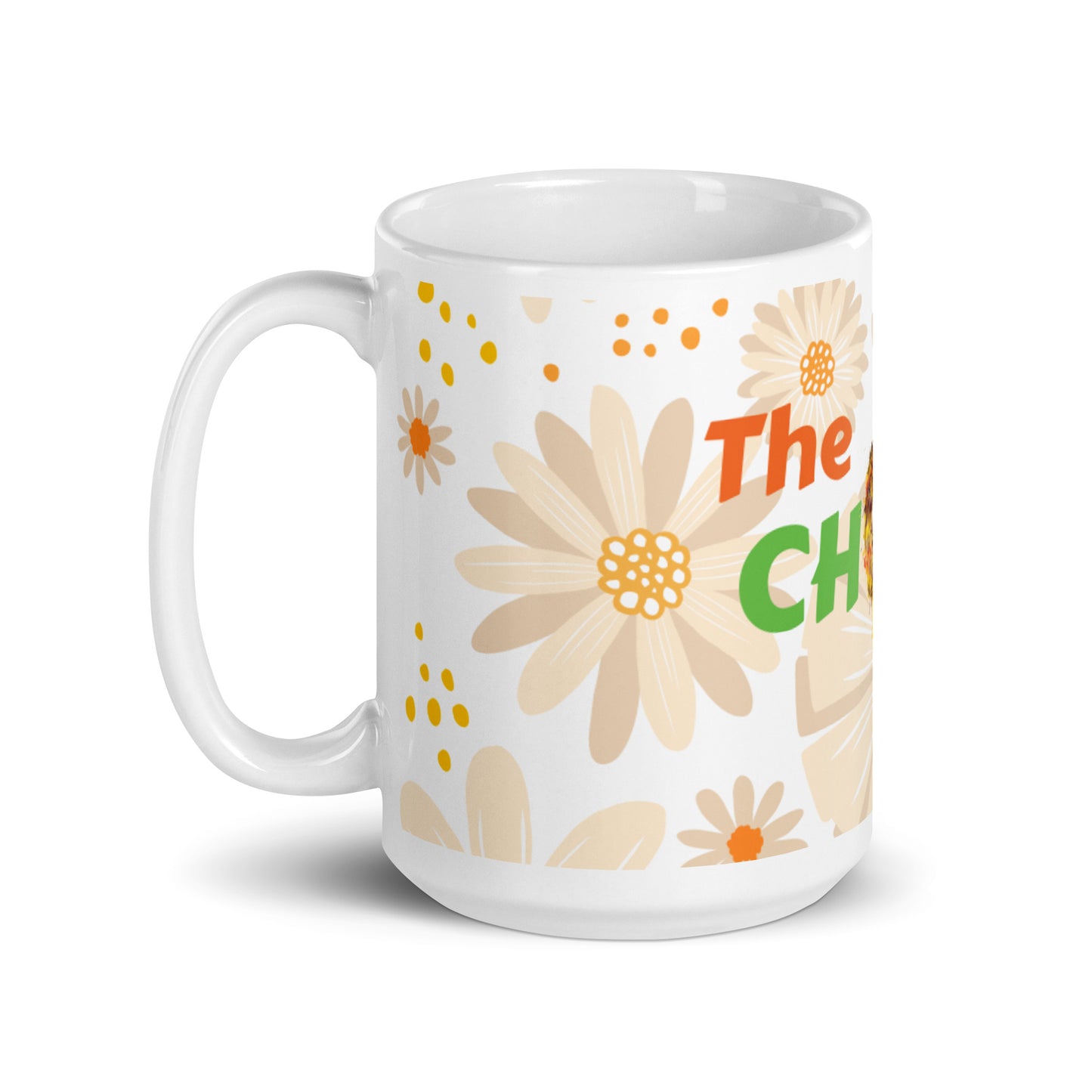 Tan Daisies White Glossy Mug - The Chosen One