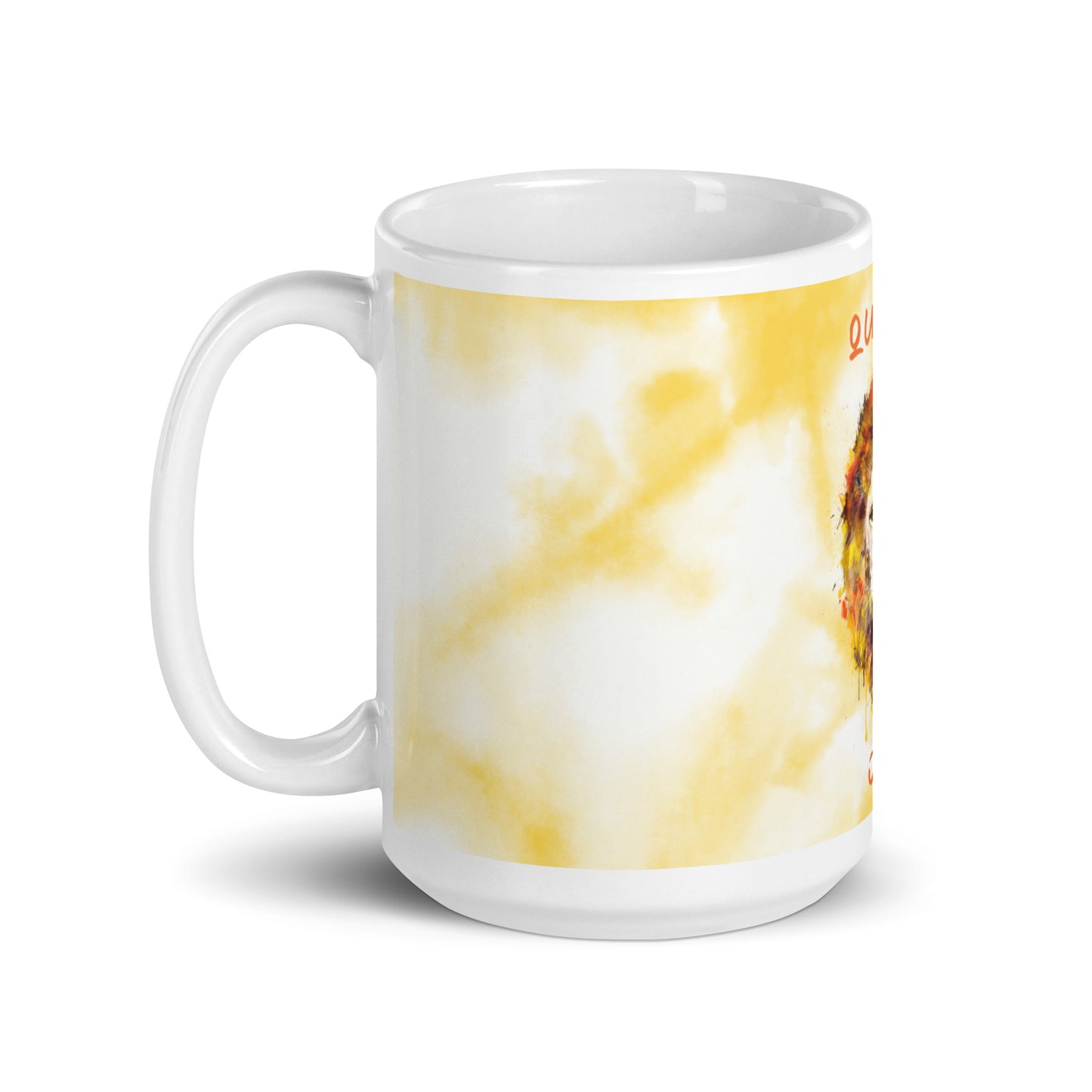 Gold Tie Dye White Glossy Mug - OG Queen