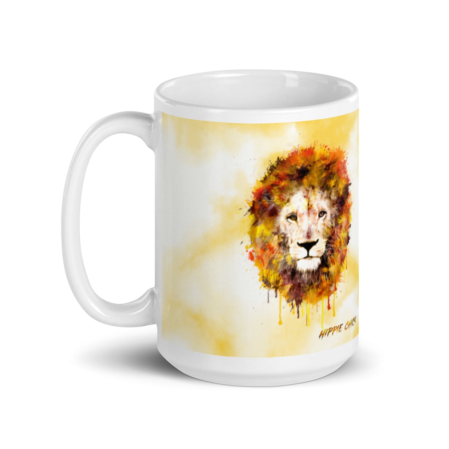 Gold Tie Dye White Glossy Mug - King & Queen