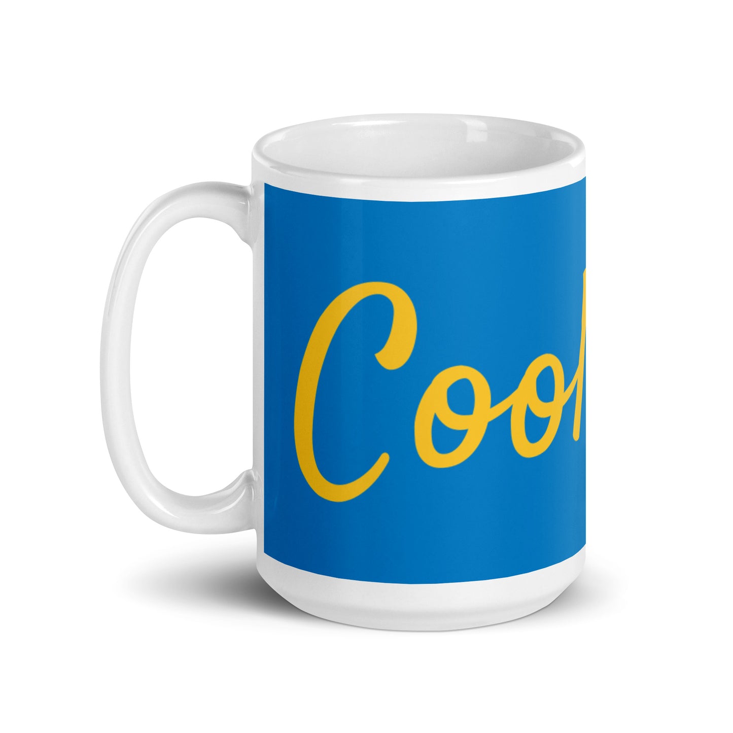 Blue White Glossy Mug - Cool Cat