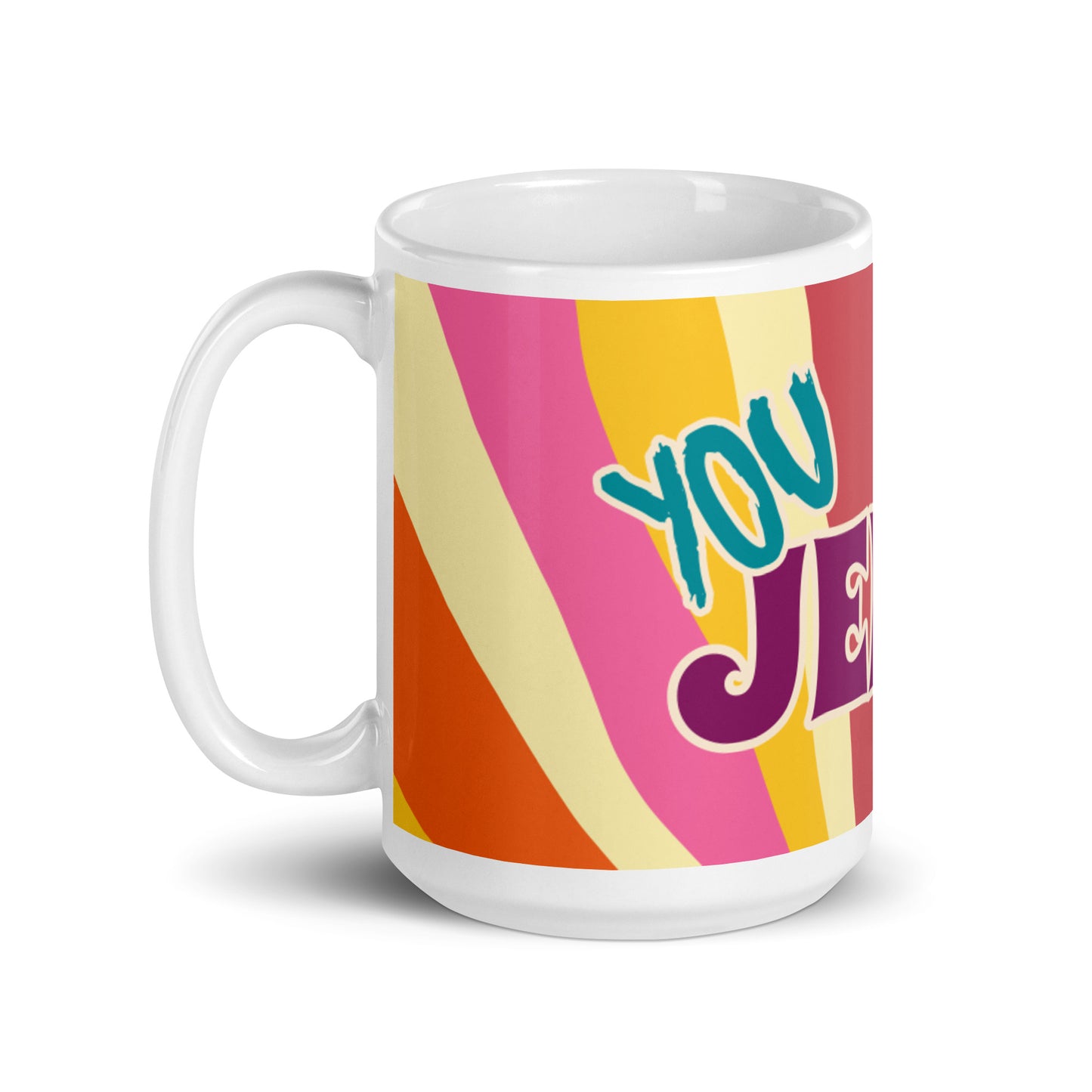 Sun Rays White Glossy Mug - You JERK!