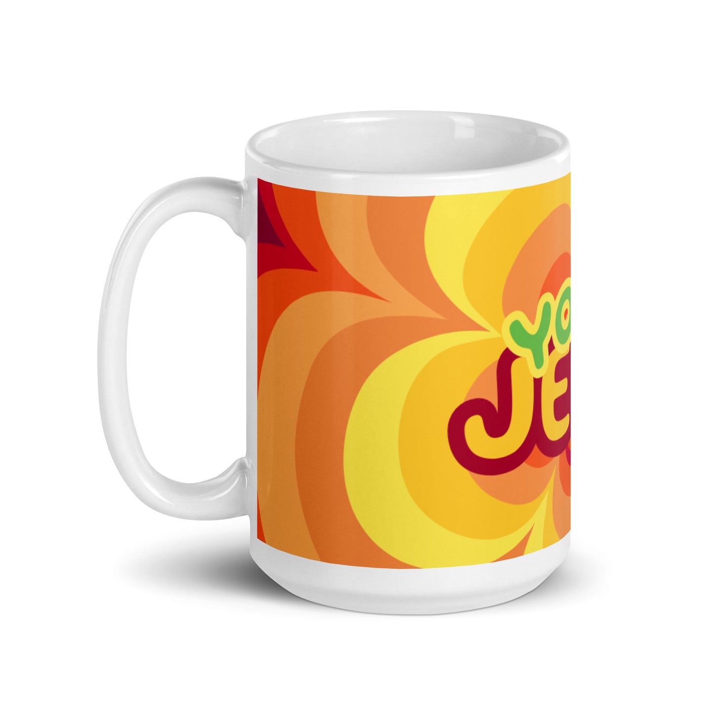 Tasse blanche brillante Sunny Flower 2 - You JERK!