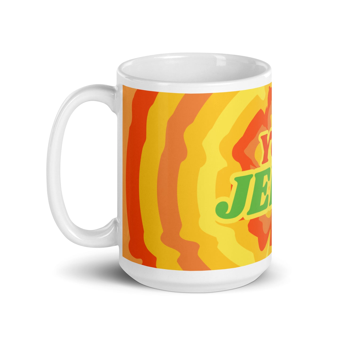 Sunny Flower White Glossy Mug - You JERK!