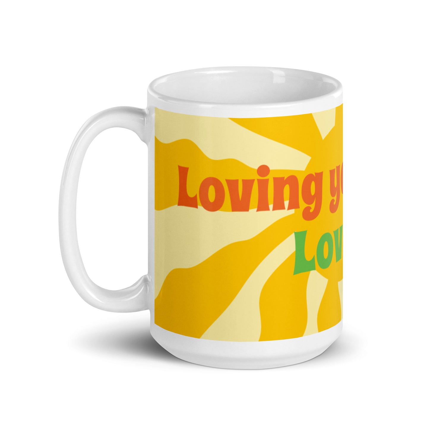 Tasse brillante Sunshine White - Loving you Loving me