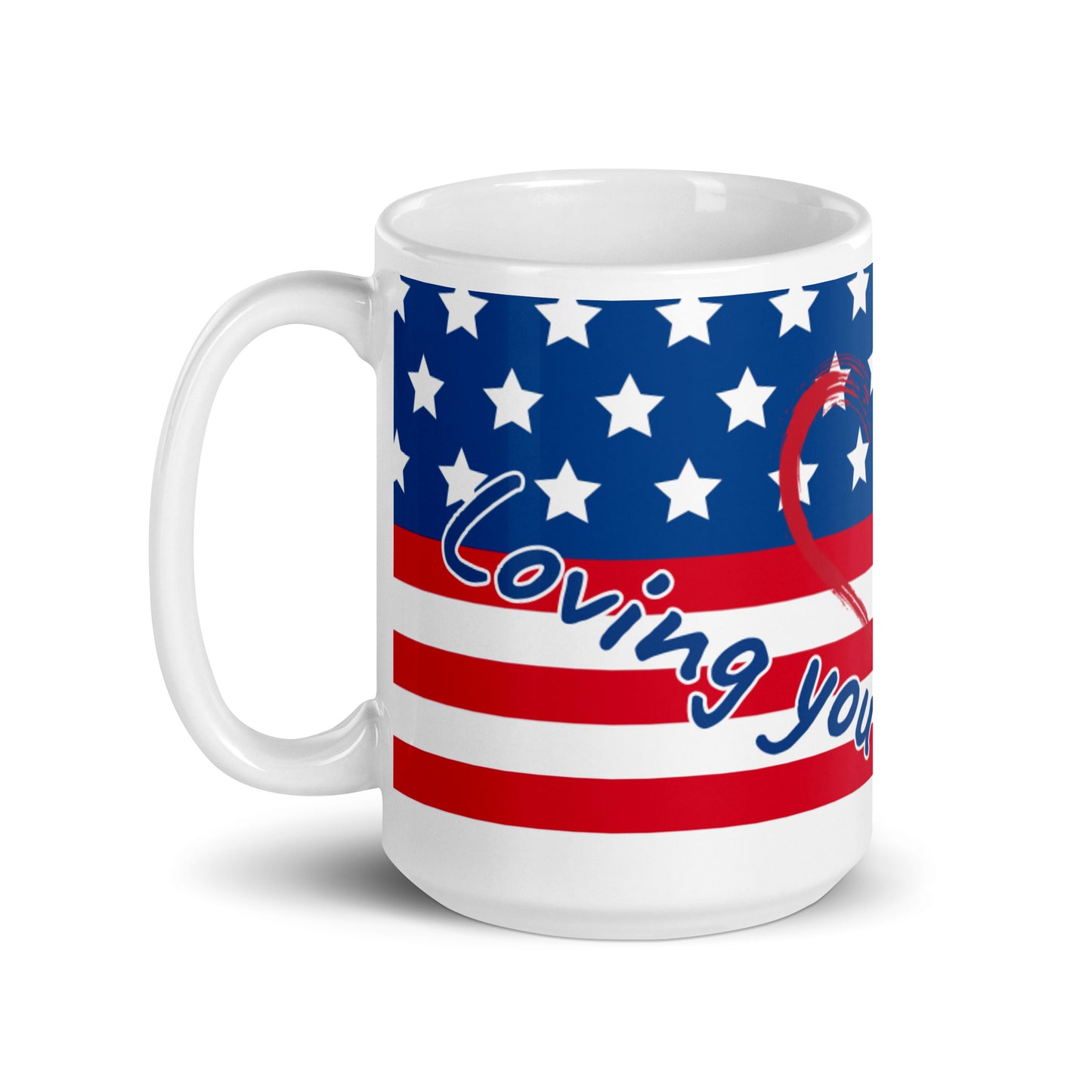 USA White Glossy Mug - Loving you Loving me