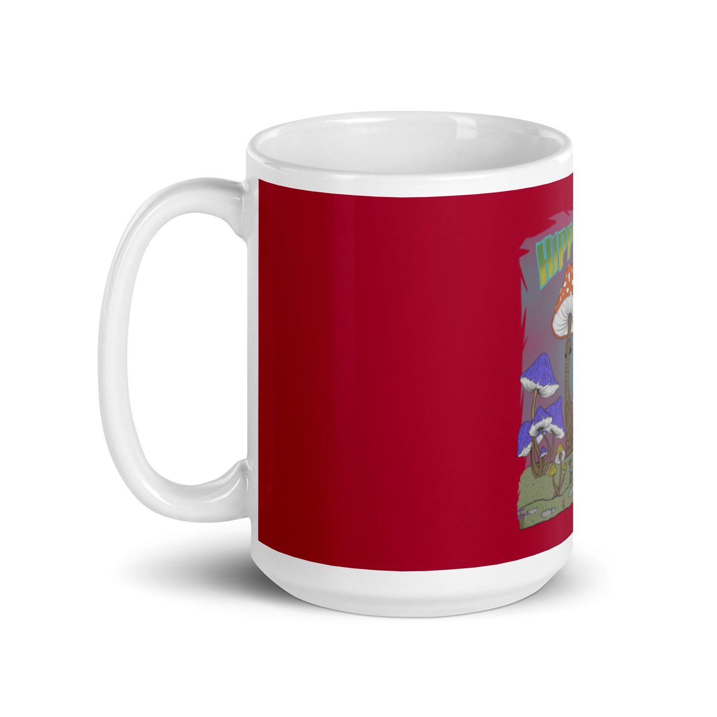 Mug brillant blanc marron - Hippie Chick