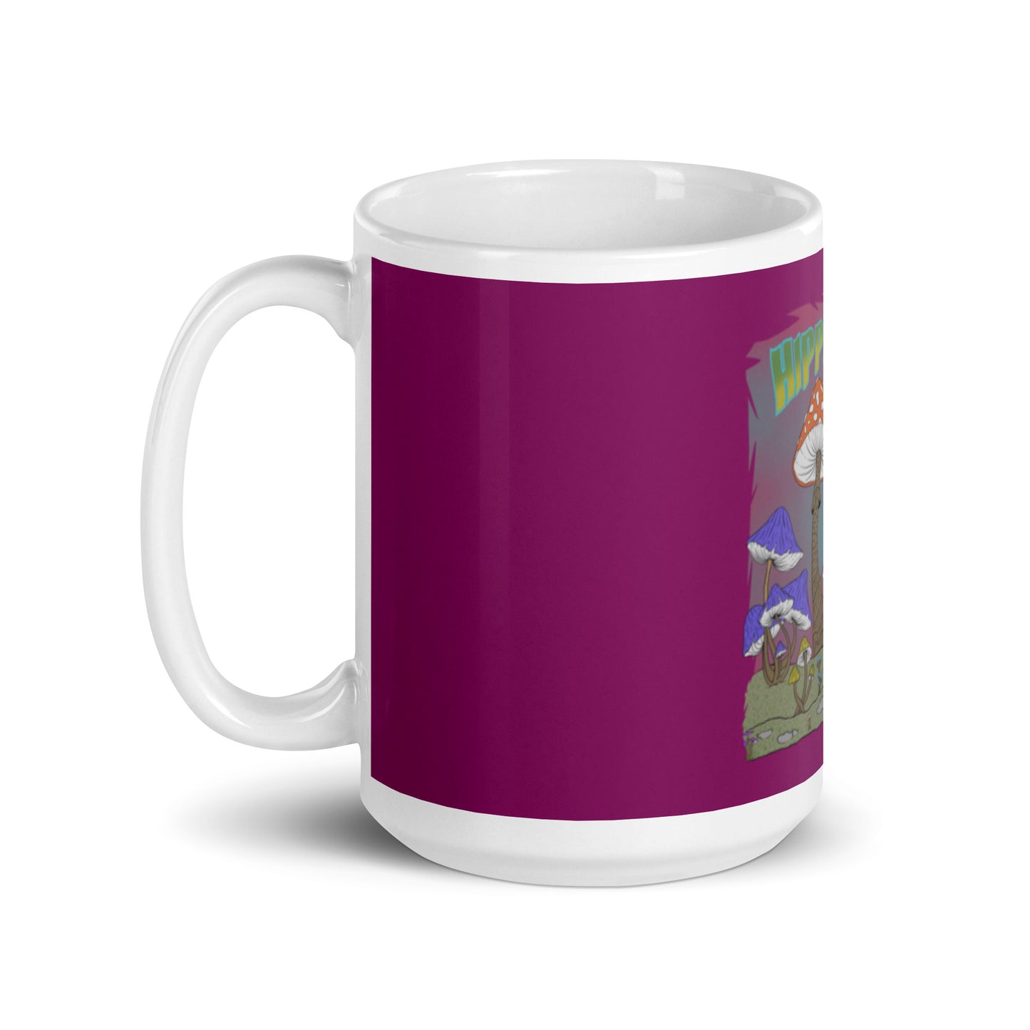 Eggplant White Glossy Mug - Hippie Chick