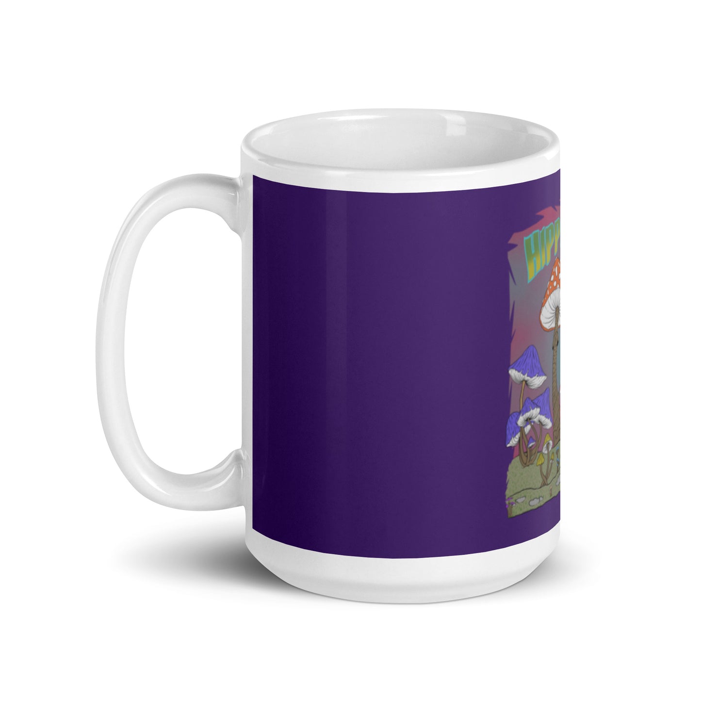 Mug Brillant Blanc Violet - Hippie Chick