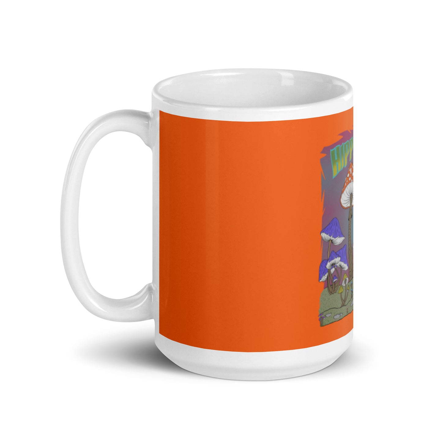 Mug Glossy Blanc Orange - Hippie Chick