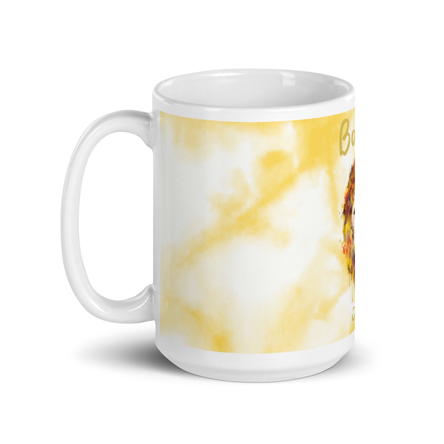 Gold Tie Dye White Glossy Mug - Boulet