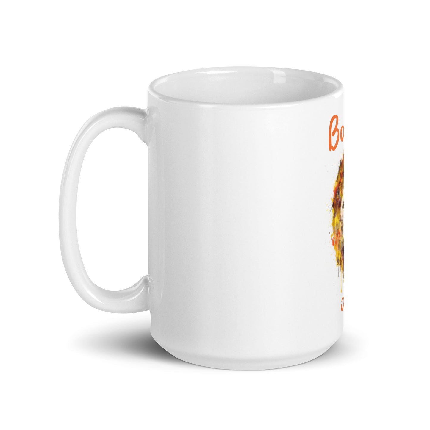 White Glossy Mug - Boulet (Orange)