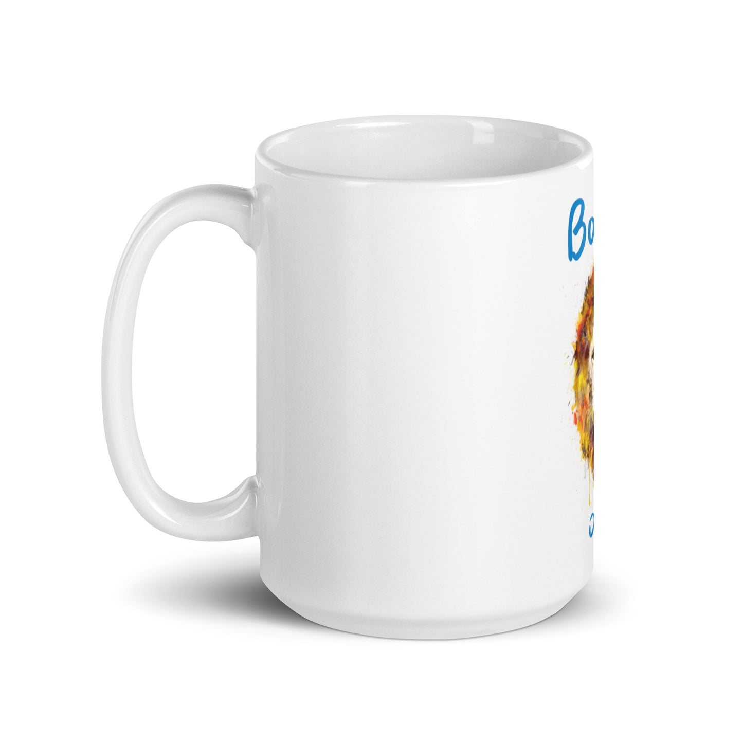White Glossy Mug - Boulet (Blue)