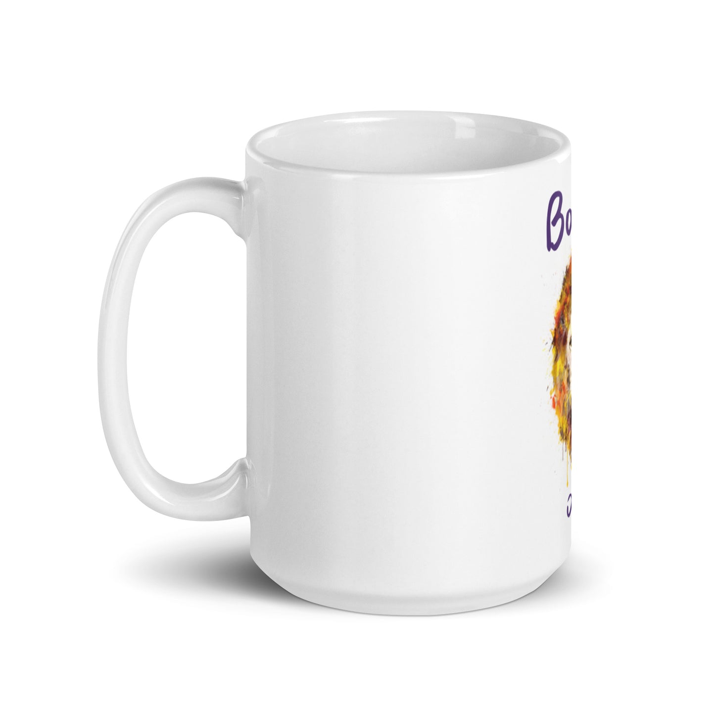 White Glossy Mug - Boulet (Purple)
