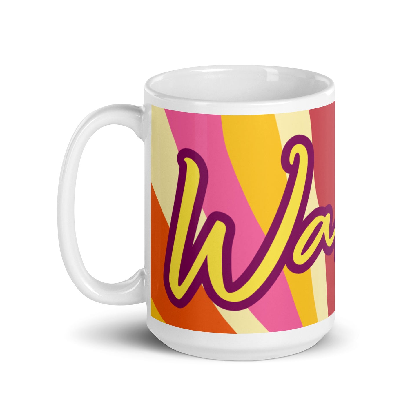 Tasse brillante blanche Sun Rays - Guerrier