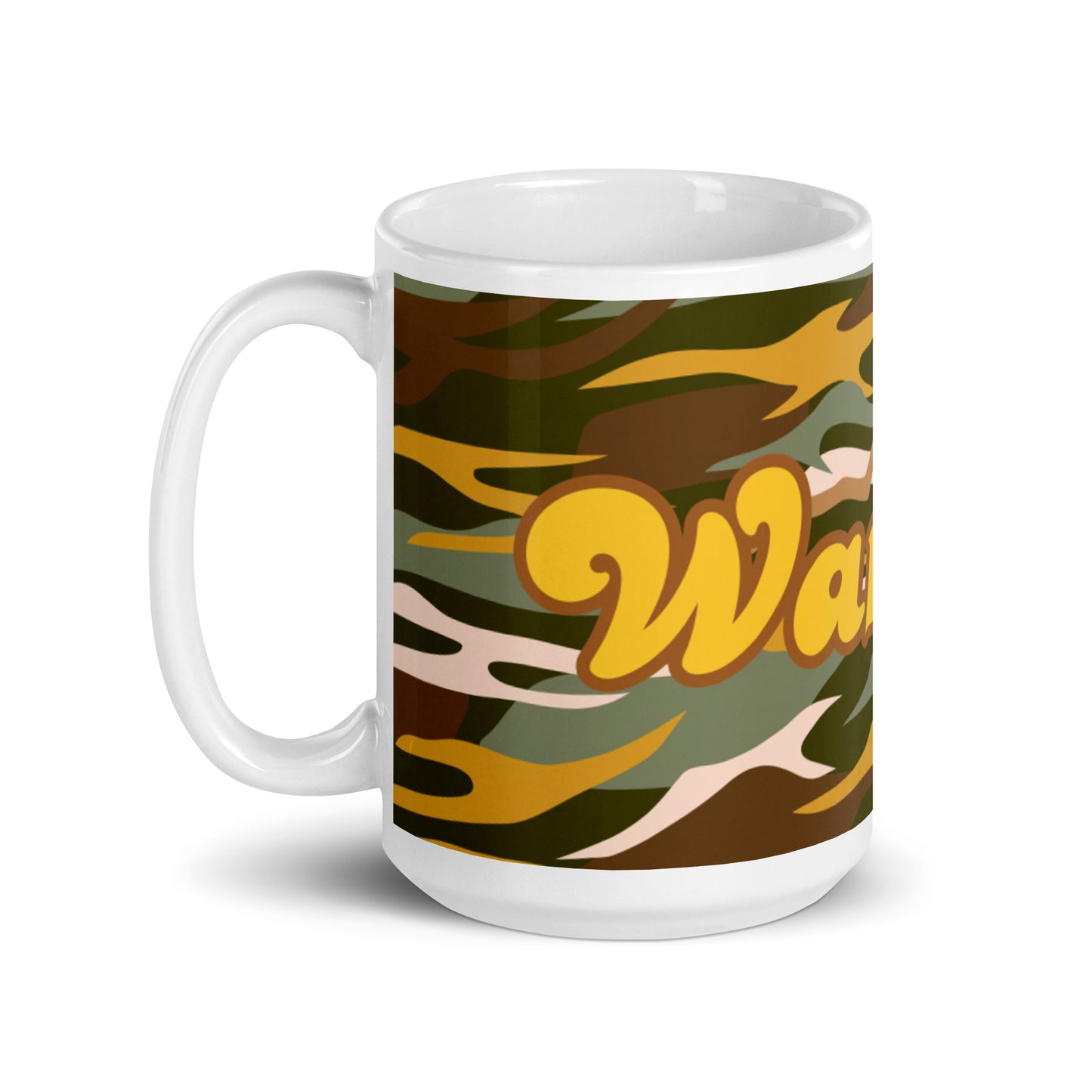 Tasse brillante blanche Camo Rays - Guerrier