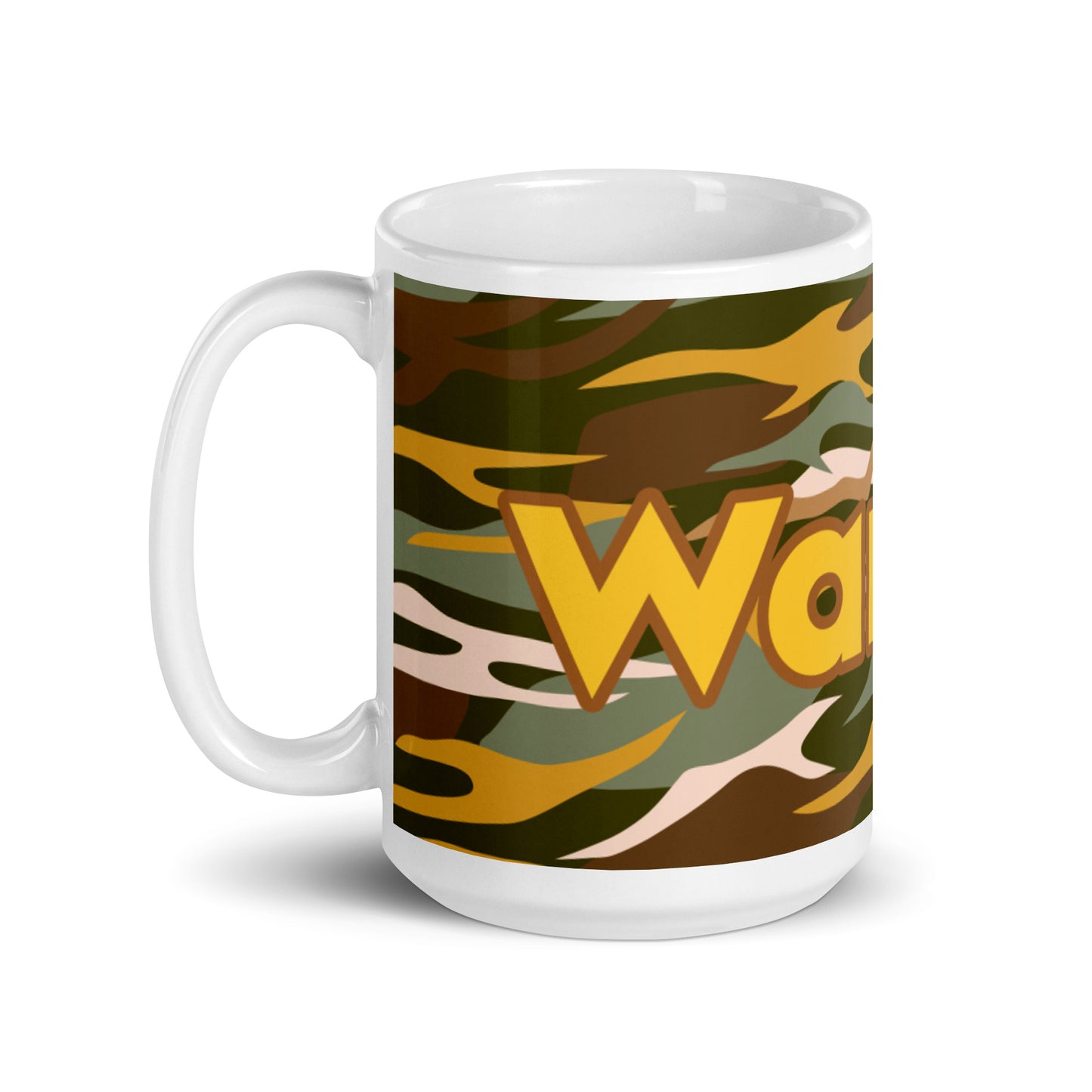 Tasse brillante blanche Camo Rays - Guerrier