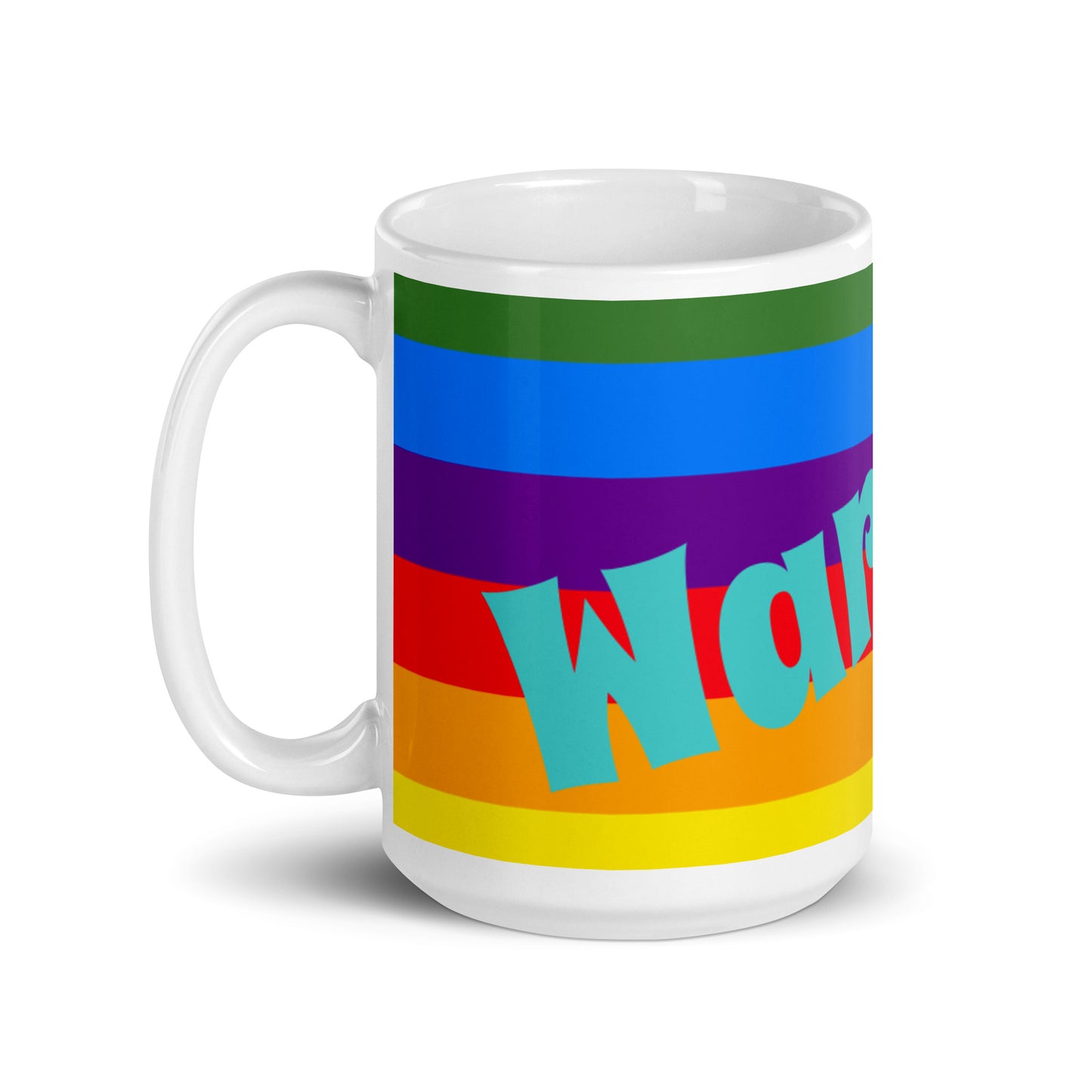 Rainbow White Glossy Mug - Warrior