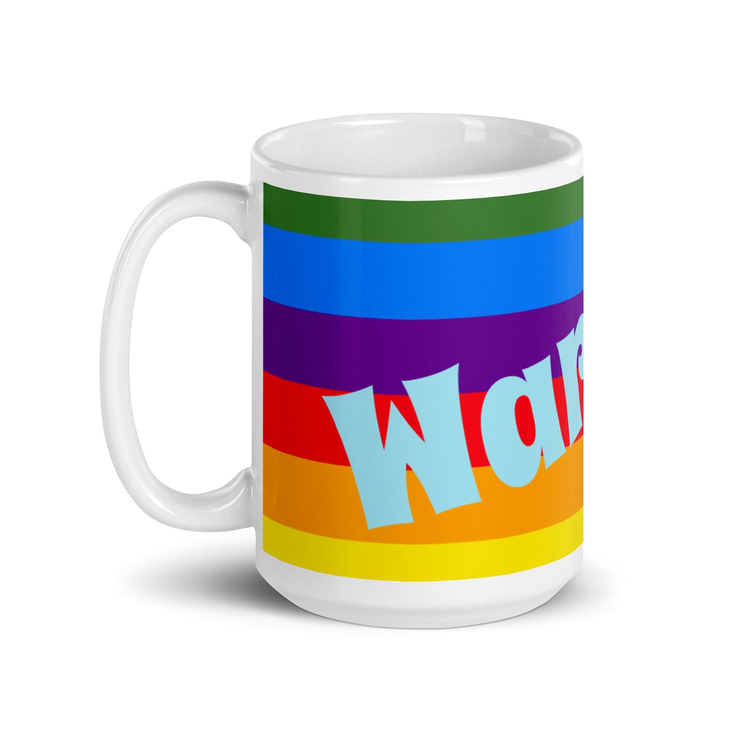 Rainbow White Glossy Mug - Warrior