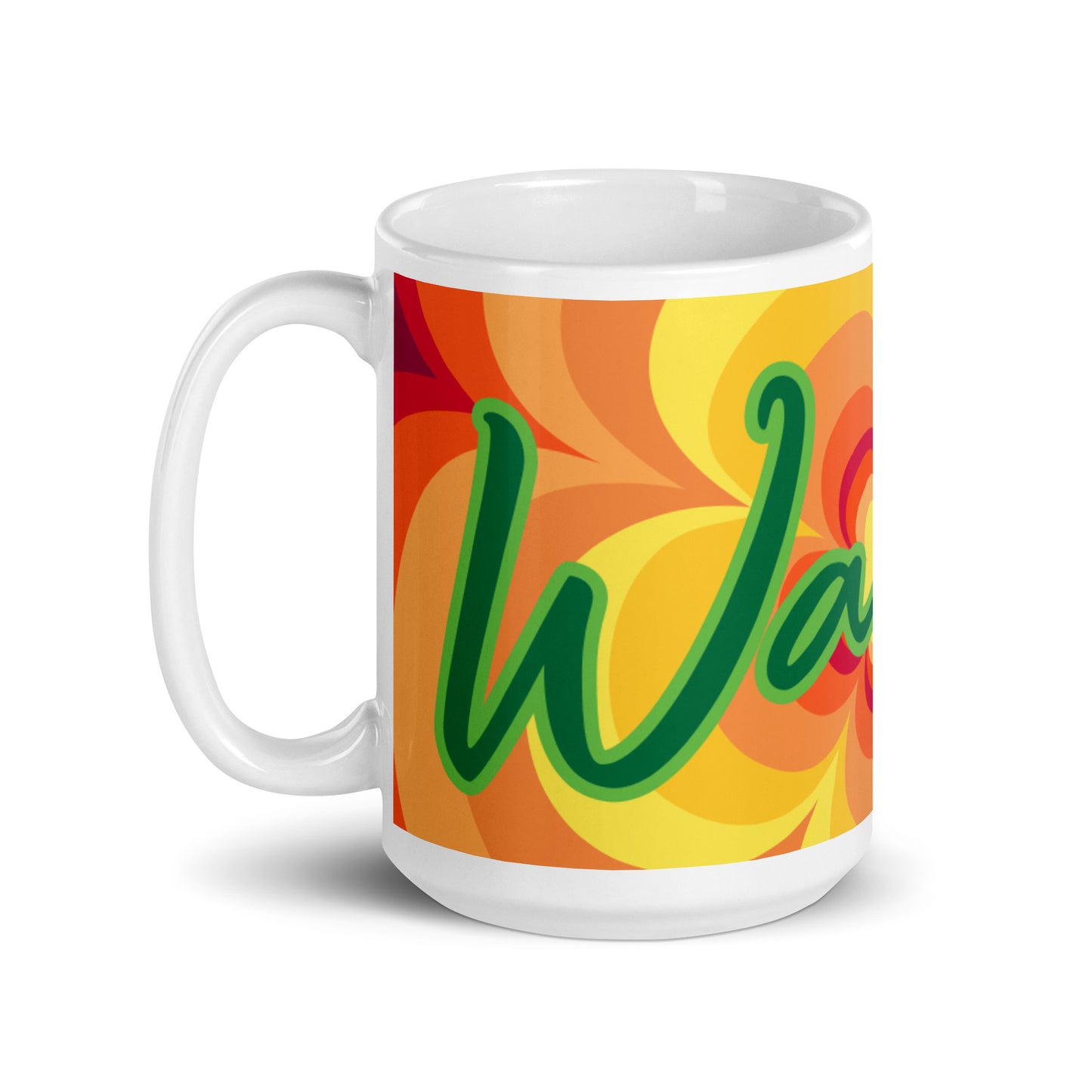 Tasse Brillante Blanche Sunny Flower 2 - Guerrier