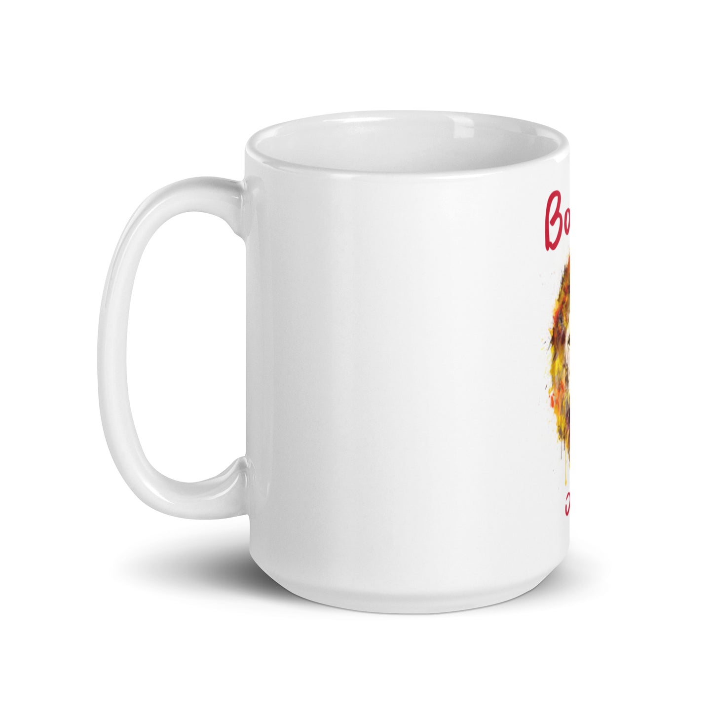 White Glossy Mug - Boulet (Maroon)
