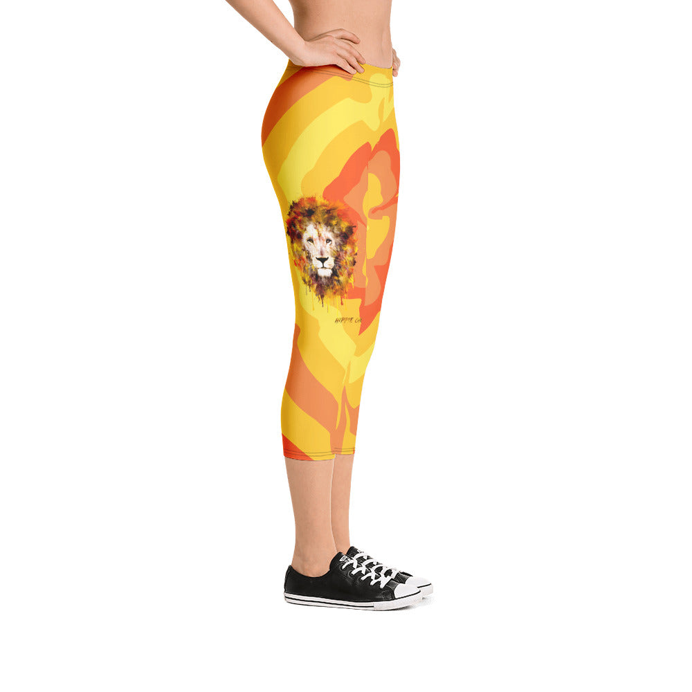 Sunny Flower Capri Leggings