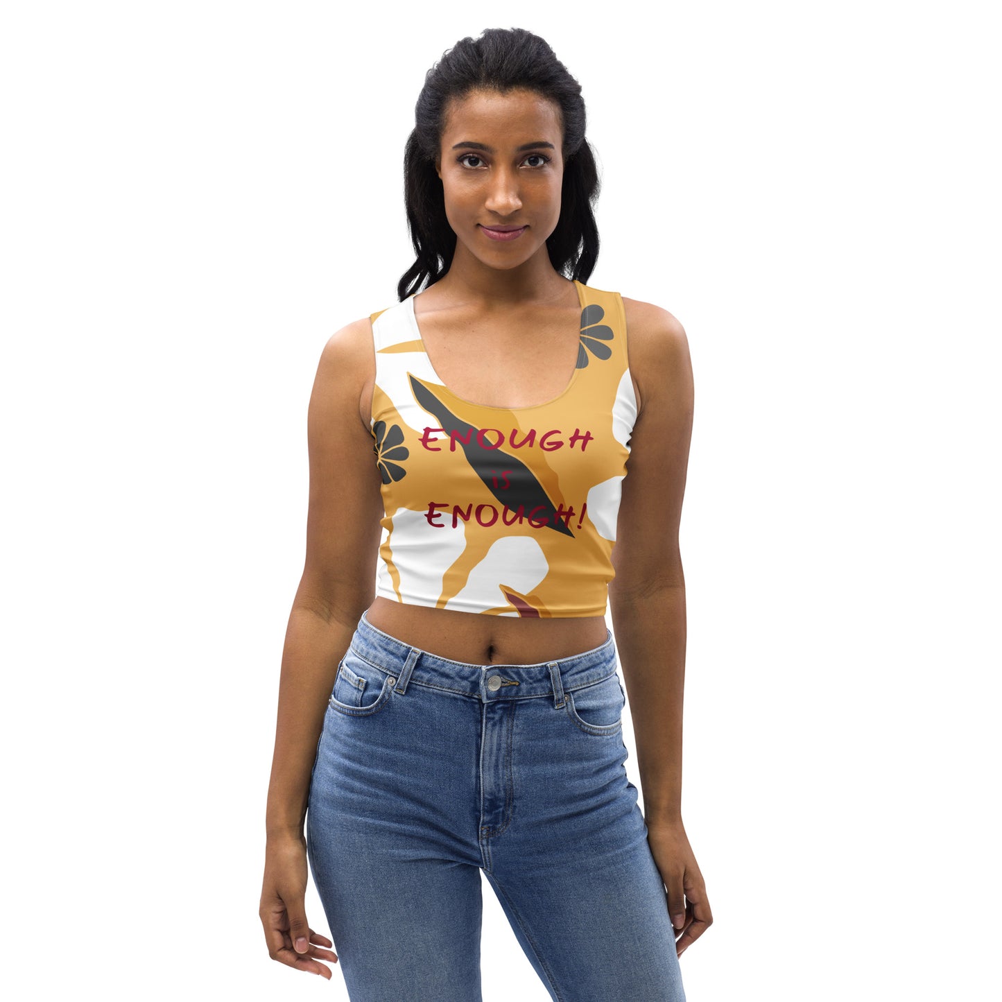White Flowers Crop Top - ENOUGH IS ENOUGH!