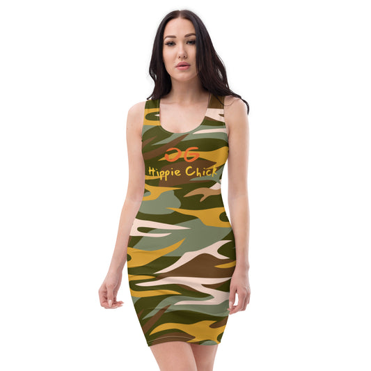 Camo Rays Fitted Dress