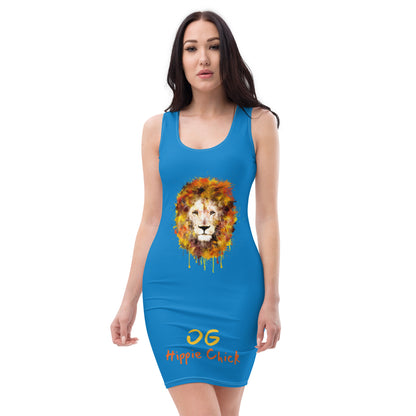 Blue Fitted Dress (Lion front)