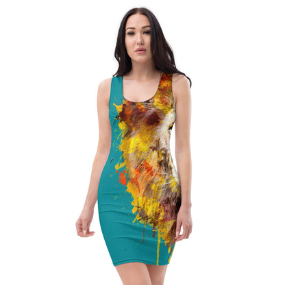 Teal Fitted Dress (large Lion)