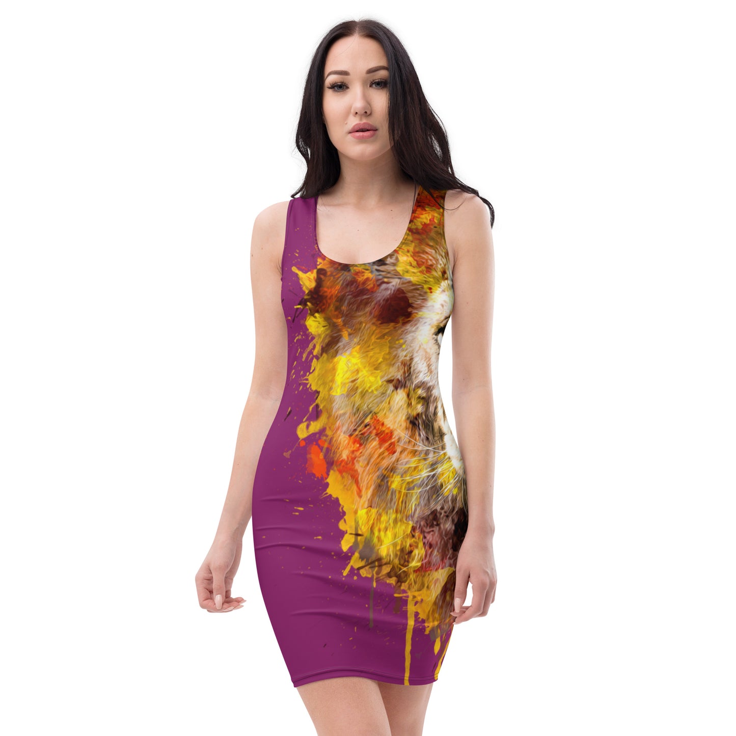 Eggplant Fitted Dress (large Lion)