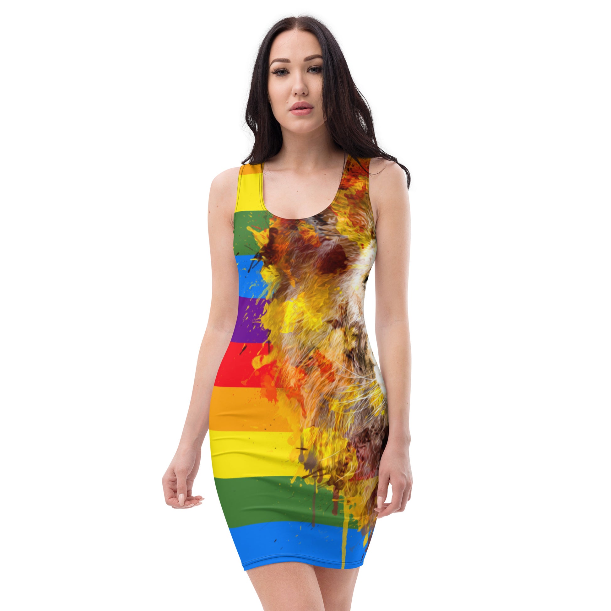Rainbow Fitted Dress (large Lion) – OG Hippie Chick