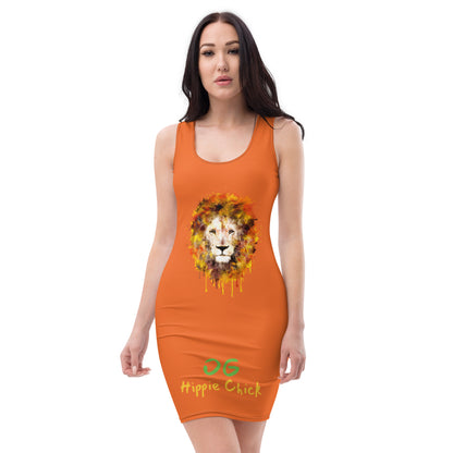 Robe orange ajustée (devant Lion)