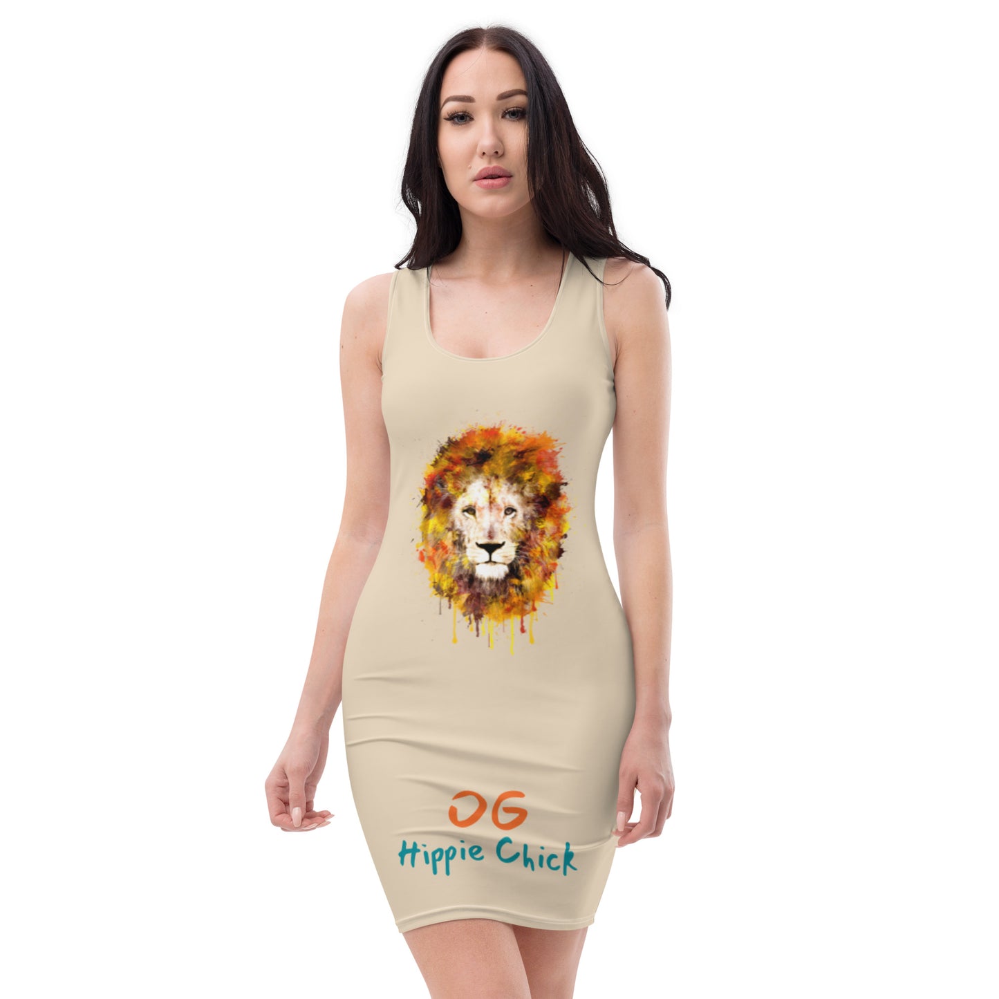 Beige Fitted Dress (Lion front)