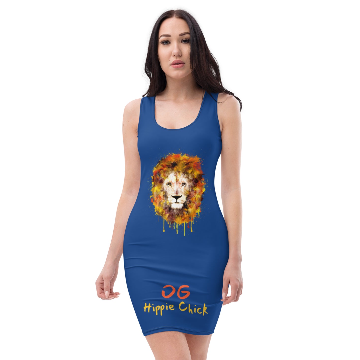 Navy Fitted Dress (Lion front)