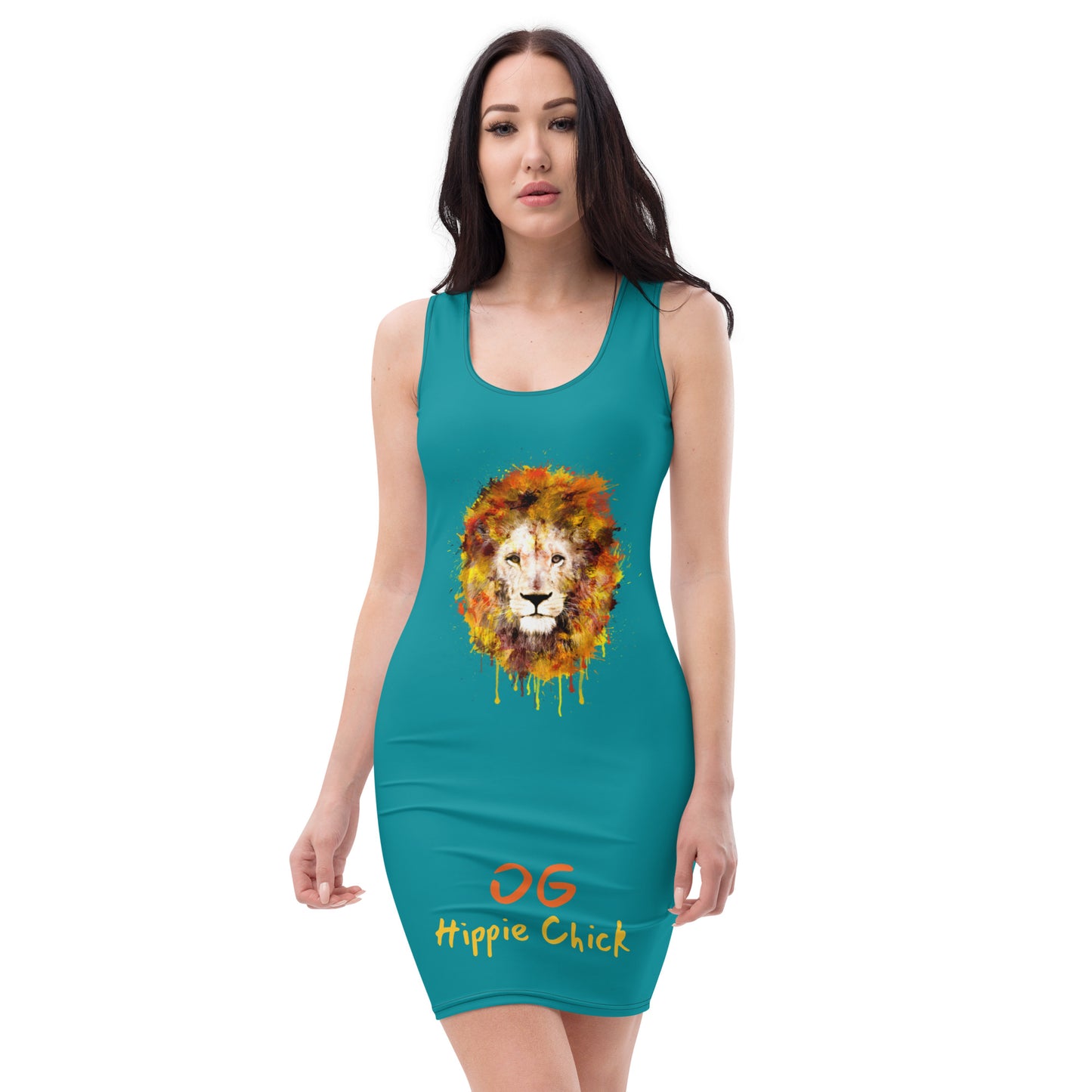 Teal Fitted Dress (Lion front)