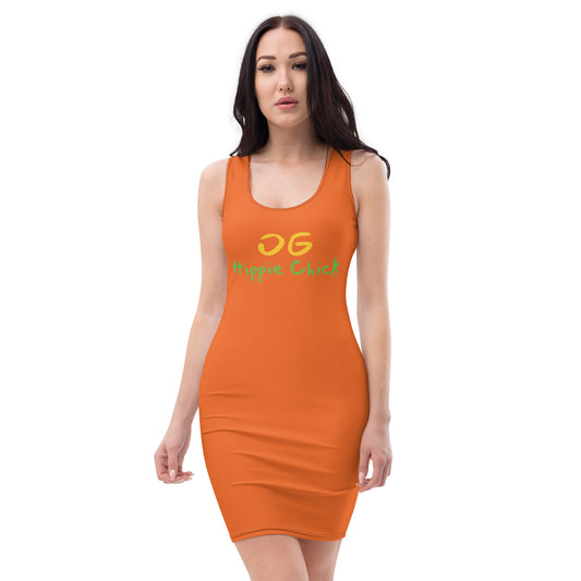 Orange Fitted Dress